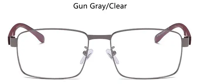 TR90 дужки для очков, оправа для мужчин, прозрачные линзы, близорукость, очки для чтения, оправа, поддельный дизайн, винтажные мужские очки oculos grau - Цвет оправы: gun gray clear