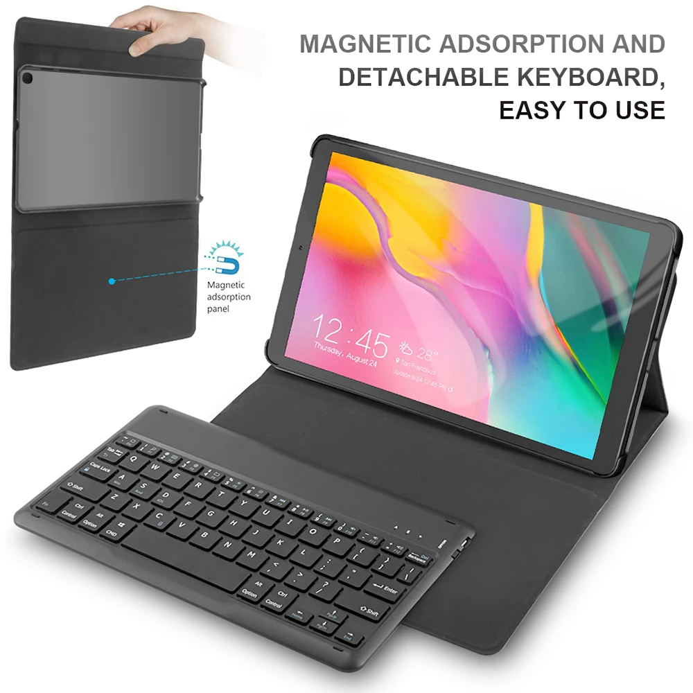 Чехол с американской клавиатурой для samsung Galaxy Tab A 10,1 T510 T515, чехол для планшета, чехол-книжка из искусственной кожи, чехол-подставка со съемной клавиатурой, чехол