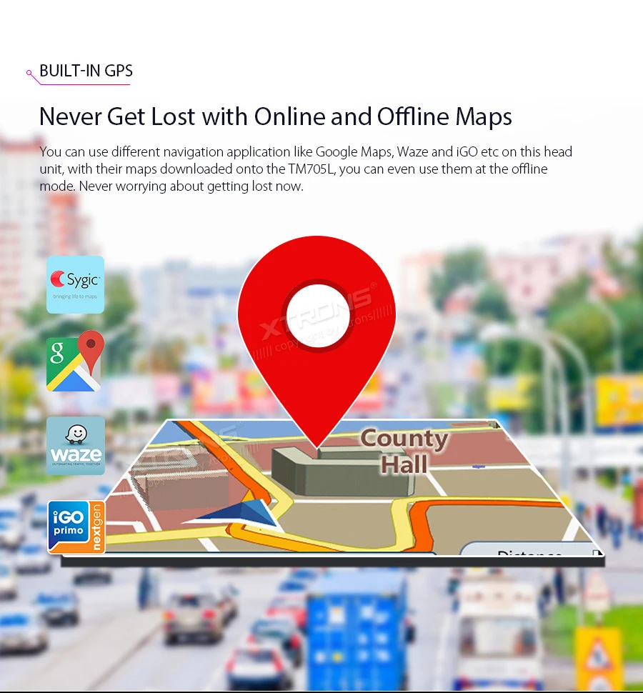 Excellent XTRONS 7" IPS Universal 2 Din Android 8.1 Octa-Core 2G RAM 32GB ROM  Car Stereo 2.5D Curved Screen GPS OBD DAB WIFI No DVD 16