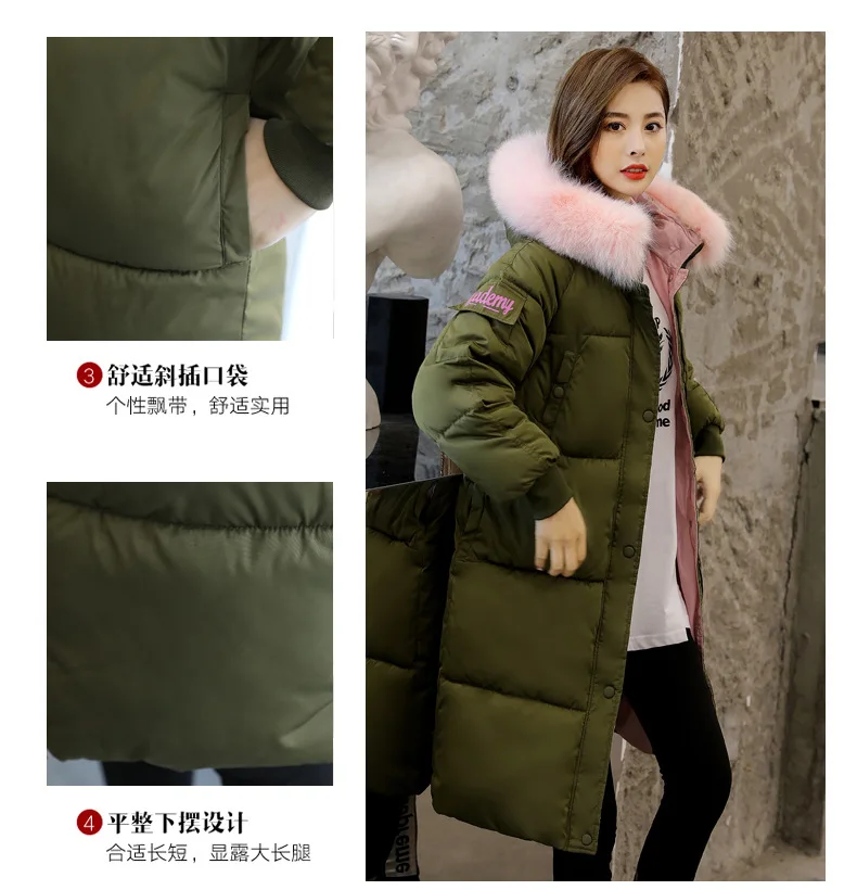 AliExpress одежда с хлопковой подкладкой, женская одежда средней длины, зима, стиль, большой размер, пуховик, выше колена, плотное пальто, пуховик