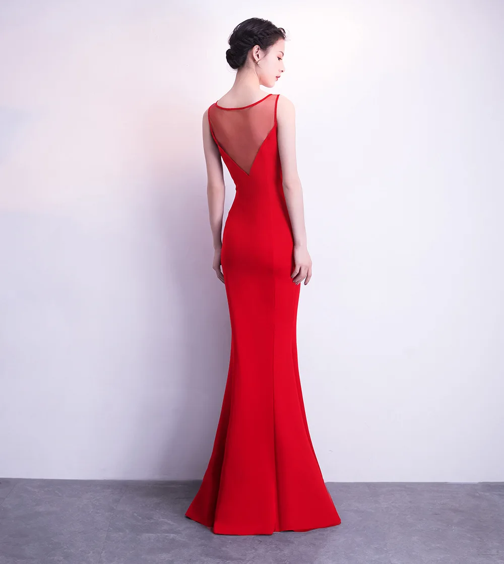 YIDINGZS длинное вечернее платье с открытой спиной и аппликацией из бисера Элегантные Длинные вечерние платья настоящие простые YD1005