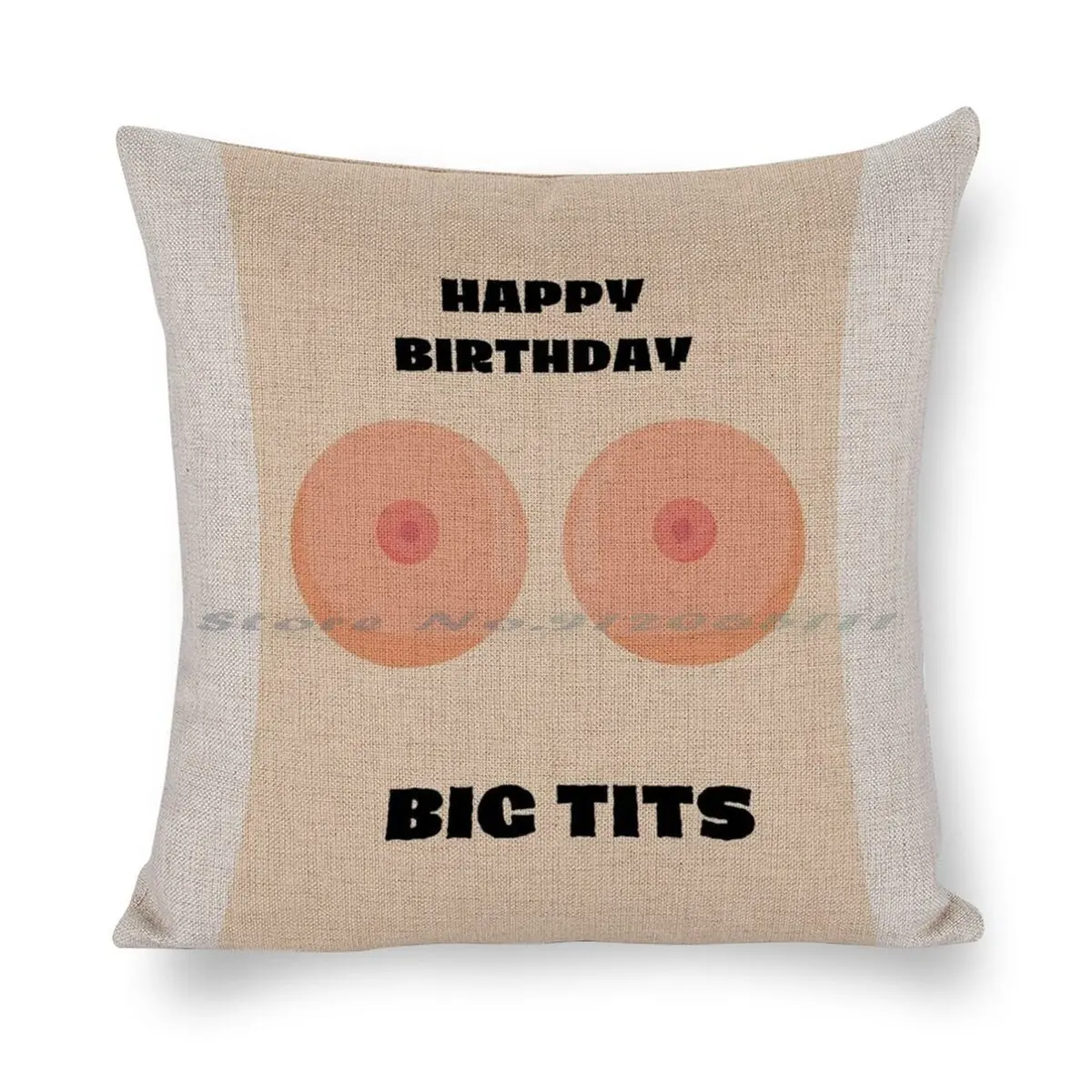 Big Tits Birthday Card Pillow Case Throw Pillow Cover Cotton Linen Flax Birthday  Big Tits Big Boobs Creative Trending Vintage - AliExpress
