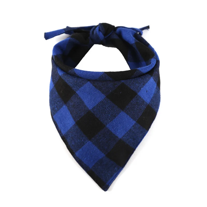 Cotton Cute Dog Bandana Plaid Triangular Bandage Bibs Printed Lattice Pet Scarf Ties Collar Square for Dog Cat Accessories