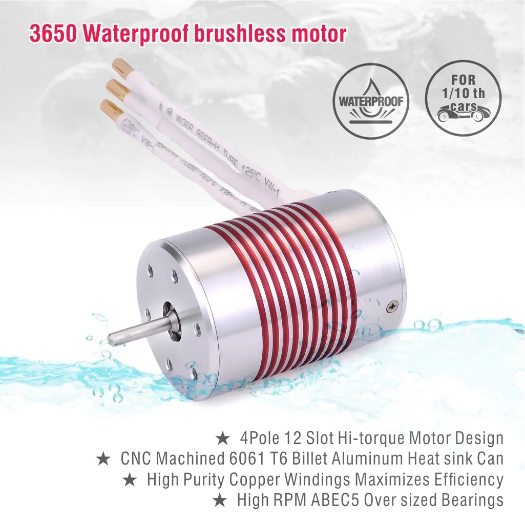 Surpass Hobby 3650 12v 24v trolling motor brushless waterproof electric motor for radio control toys 1:10