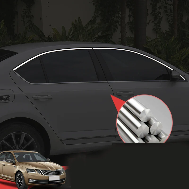 Lsrtw2017 Stainless Steel Car Window Edge Strip Trims for Skoda Octavia a7 2015 2016 2017 2018 2019 2020 Interior Accessories | Автомобили