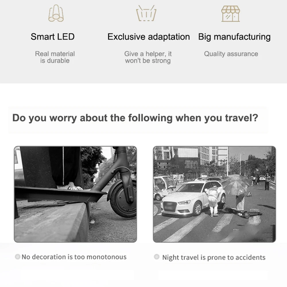 Skateboard Decorative Light for Xiaomi Mijia M365 Electric Scooter DIY Lamp Skateboard Universal Night Safety Foldable LED Strip