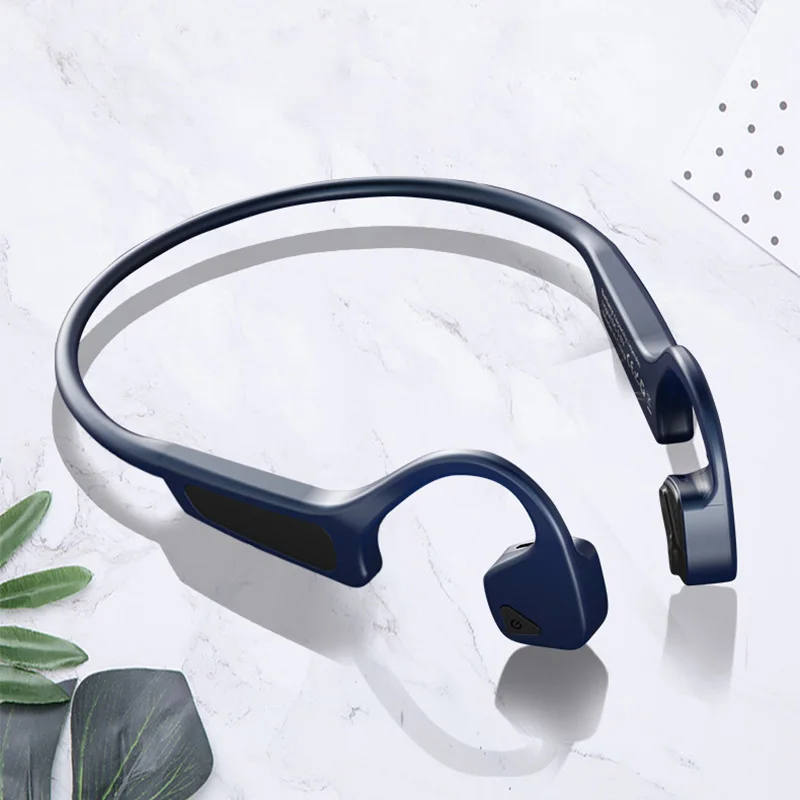 Blue Костная проводимость беспроводные наушники Hifi Bluetooth наушники Спортивная игровая гарнитура наушники с микрофоном для xiaomi huawei - Цвет: Blue