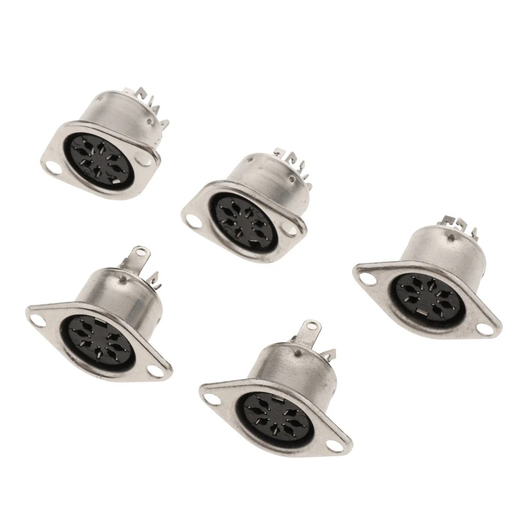 DIN 3 4 5 6 7 8 Pin Female Plug & Plastic Handle Socket DIN Audio Wire Connector DIN Jack for Keyboard/Mouse DIY