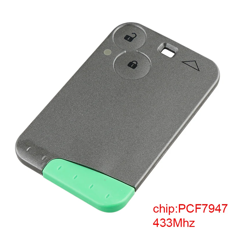 

Remote Car Key Replacement 433 Mhz 2 Buttons Remote Card Smart Car Key with PCF7947 Chip Fit for Renault Laguna