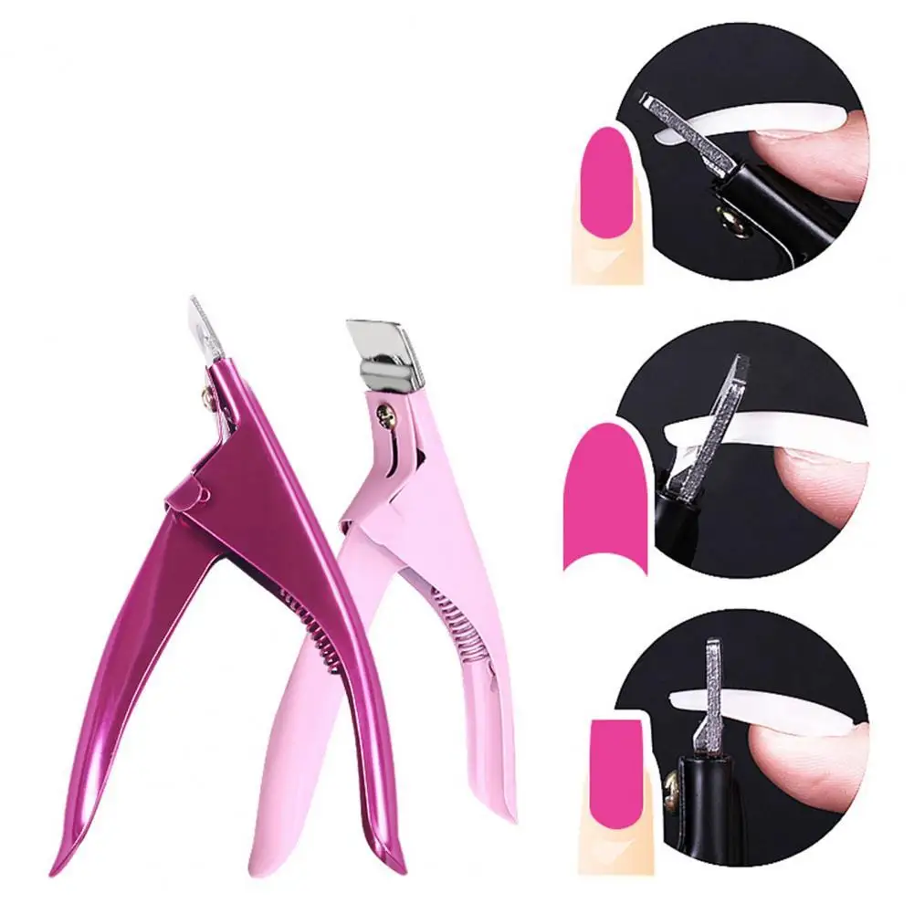 Professional Nail Art Clipper Special type U word False Tips Edge Cutters Manicure Colorful Stainless Steel Nail Art Tools