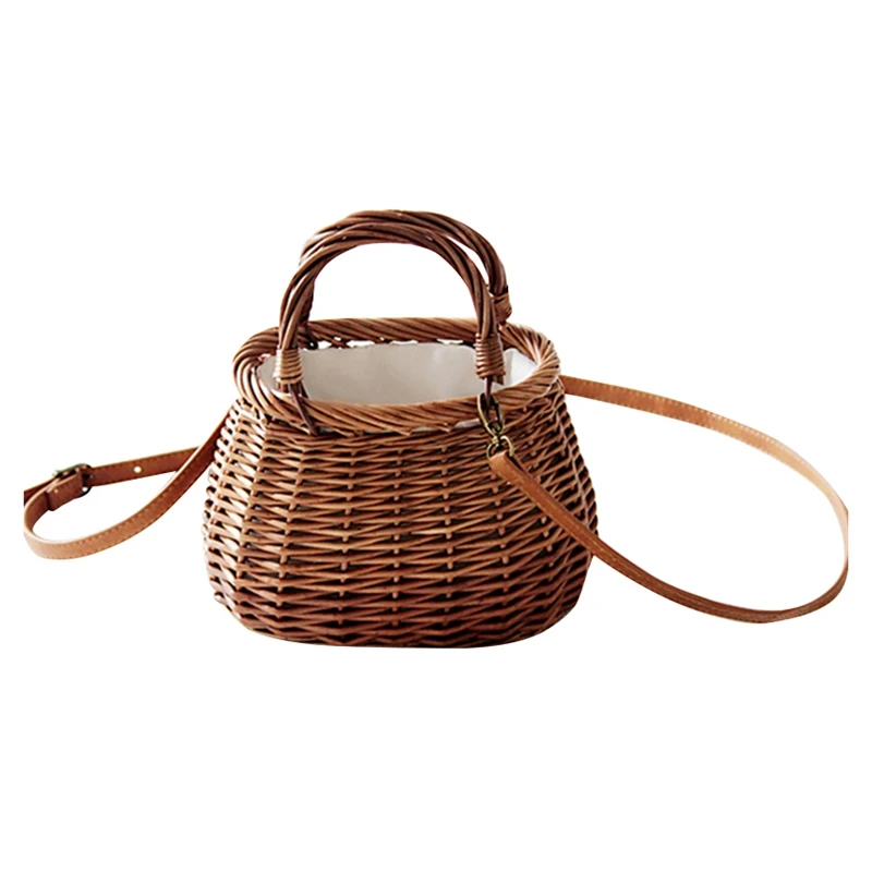 

Rattan Bags Handmade Japan Style Beach Straw Totes Women Summer Crossbody Basket Wicker Handbag