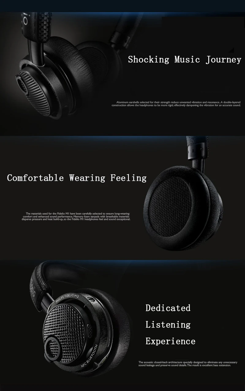 Philips M2BT/00 Высокое разрешение Беспроводная Bluetooth гарнитура HIFI NFC гарнитура с микрофоном официальная проверка
