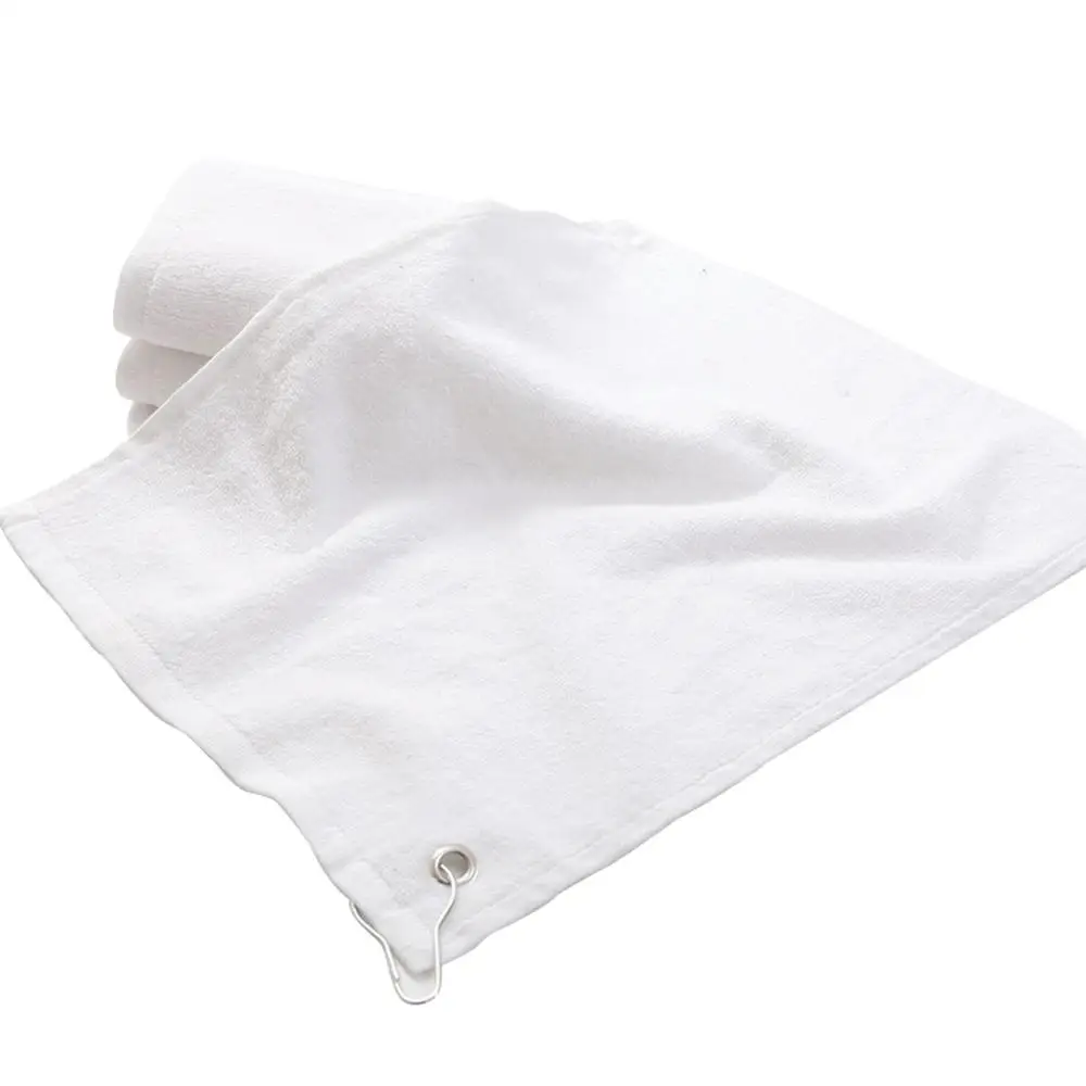 40*32cm Golf Towel with Hook Hand Towel Cotton Soft Towels Drop Ship - Цвет: White