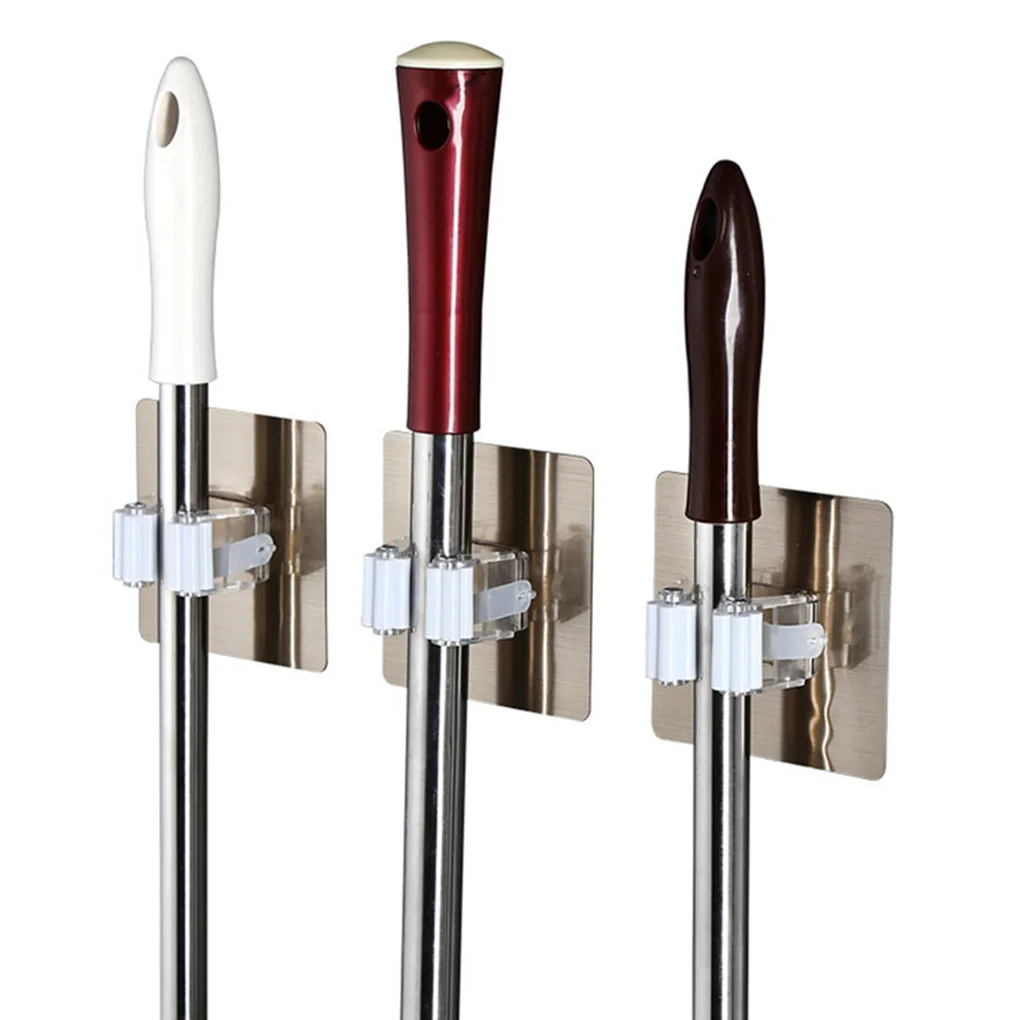 

Bathroom Mop rack Punch-Free Broom Holder 8pcs/lot Self-Adhesive Mop Hanger Kitchen Cleaning Tool Organizer Rack Multifunctional