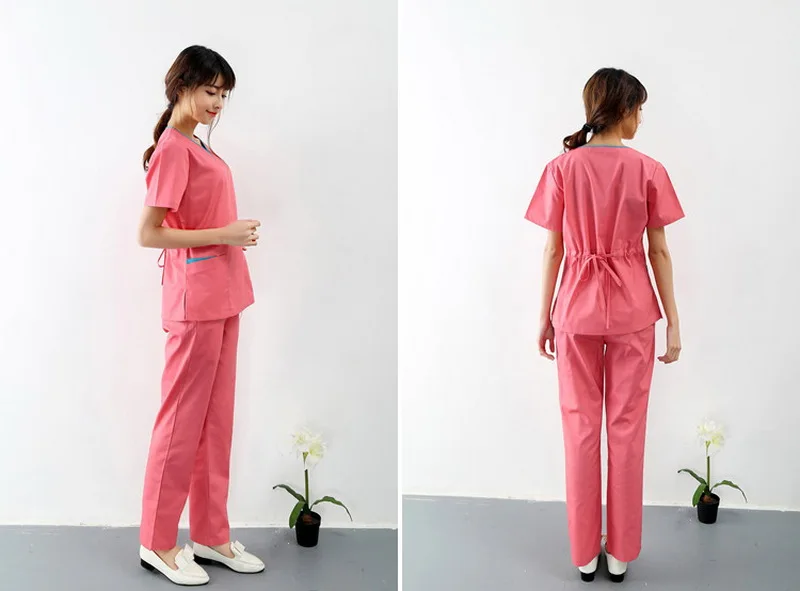 Viaoli 2018, новая летняя Хирургическая Одежда с коротким рукавом, мужские и женские костюмы для врачей, Раздельный набор кистей