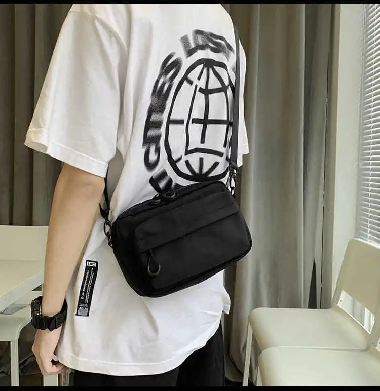 Crossbody Bags Unisex Solid Color Black Multi-function