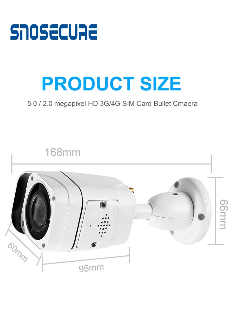  SNOSECURE 4G SIM Card IP Camera 5MP HD Wireless WIFI Outdoor Security Bullet Camera CCTV Metal P2P 