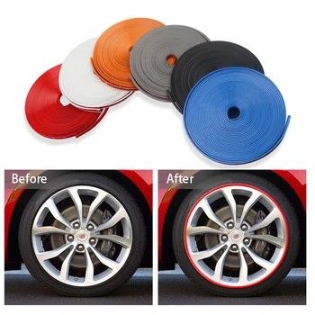 

8M Car Styling Wheel Rims Protector Decor Strip Rubber Moulding Trim IPA Rimblades Car Vehicle Color Tire Guard Line
