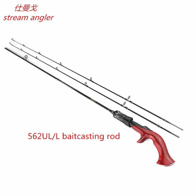 562 baitcasting Изгиб натуральной твердой деревянной ручкой карбоновая приманка стержень быстрого действия UL/L 2 наконечника поток форель рыболовов транспорт в ПВХ трубе - Цвет: 562 baitcasting