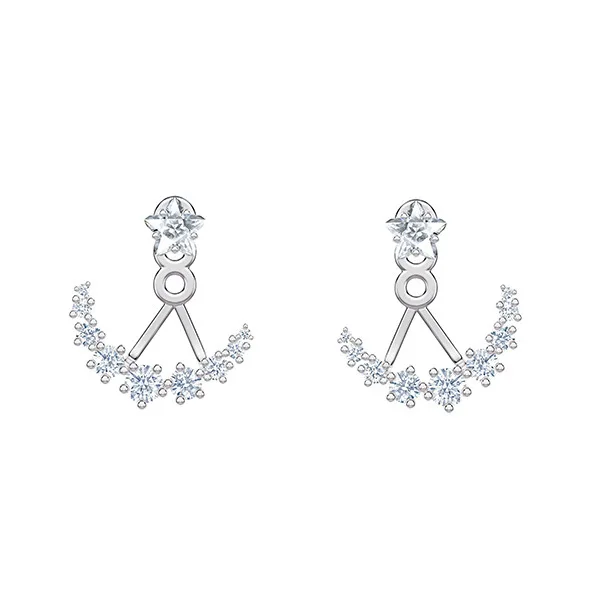 Высокое качество SWA луна серьги гвоздики в виде Звезды Луна Звездное элегантное