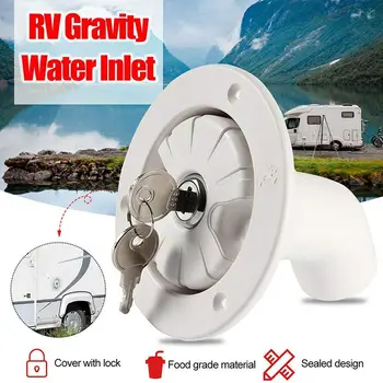 

2Pcs Fresh Caravan Hatch Gravity Water Inlet Lockable RV Inlet Boat Filler Neck Plastic Trailer Tank Filter Accessories