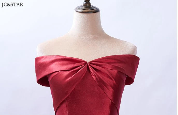 Robe demoiseur honneur новые атласные с открытыми плечами трапециевидные красные платья подружек невесты длинное свадебное платье настоящая фотография