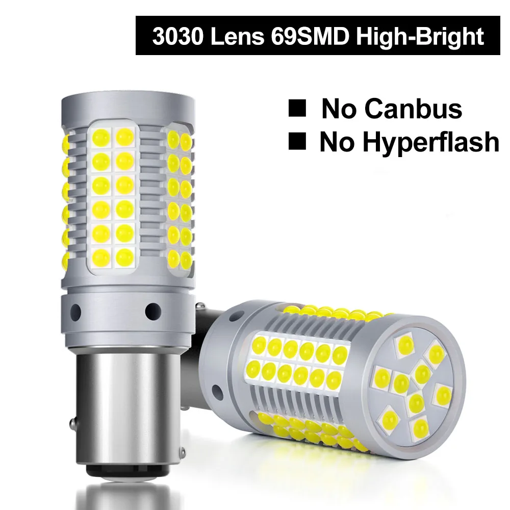 

2PCS 24W 1156 P21W LED BA15S PY21W BAU15S Canbus Bulb T20 7440 W21W 7443 WY21W LED 1157 BAY15D Lamps for Auto turn signal lights