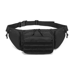 Sac à ceinture tactique multifonctionnel pour l'extérieur, sacoche diagonale pour téléphone portable, ceinture à outils en tissu Oxford noir de haute qualité 