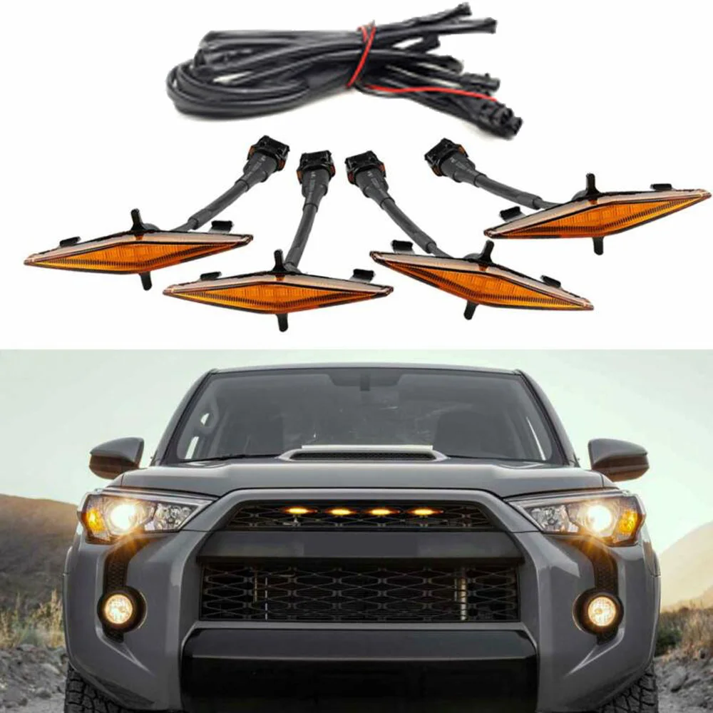 4 шт. гриль Led Янтарный светильник s для Toyota 4runner TRD Pro решетка грузовик светильник системы светильник ing