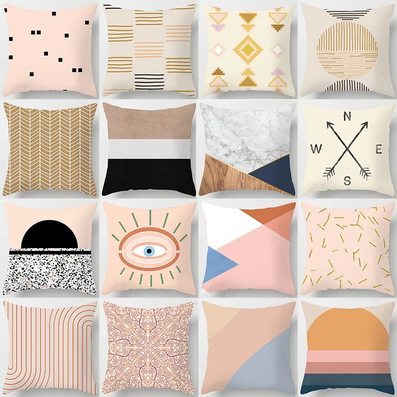 

Yaapeet 1pc Deer Printed Throw Pillow Case Polyester Striped Cushion Cover Bohemia Colorful Pillowcase Decorative for Sofa