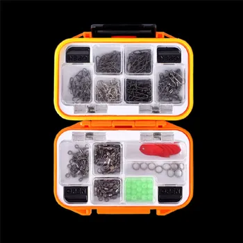 

119pcs/set Fishing Tackle Box Kit Fishing Snap Barrel Swivels Fishing Ring Luminous Fishing Beads Fishing Supplies