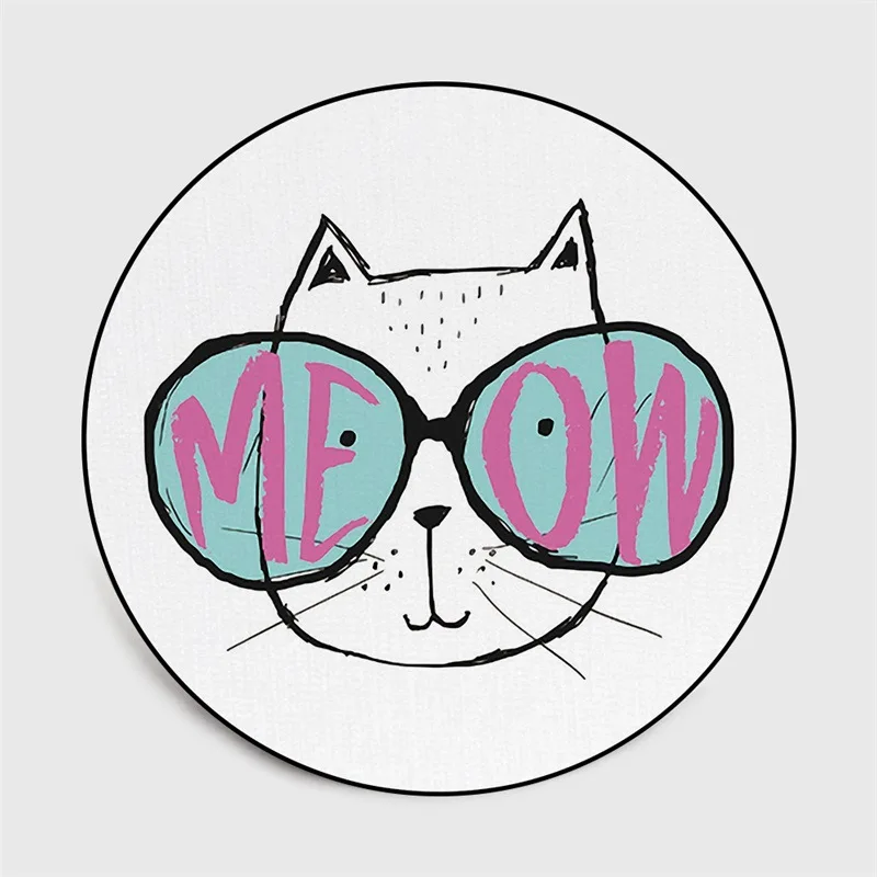 Мультяшный кот круглый дверной коврик для гостиной ванной комнаты детские коврики для спальни ковры компьютерный коврик на стул и на пол украшения