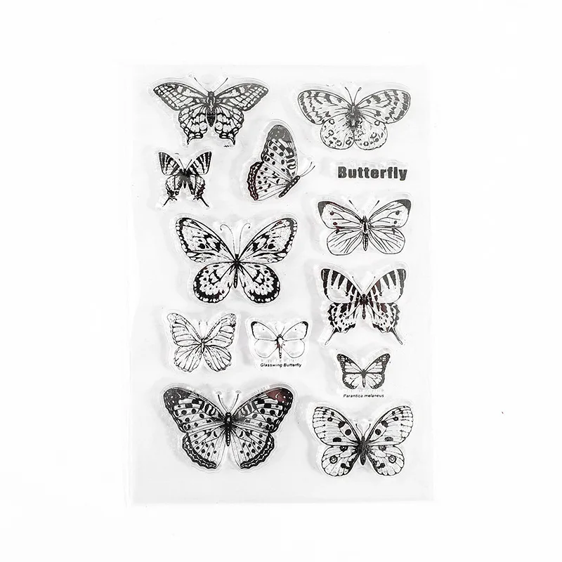Butterfly leaves Moon Decoration stamp Silicone transparent rubber stamps for scrapbooking stationery DIY Vintage standard seal