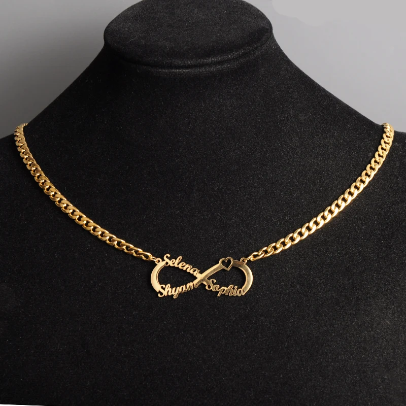 2020 персонализированные неограниченное пользовательское имя ожерелье два имени