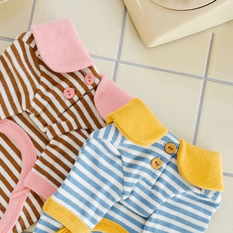 Camiseta de algodón a rayas para perros pequeños y medianos, chaleco transpirable para cachorros, Yorkshire
