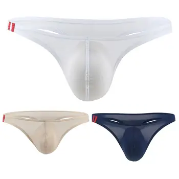 

Men Sexy Modal Underwear Briefs Solid Color U Convex Bulge Pouch T-Back Thong Briefs Low Rise Underwear