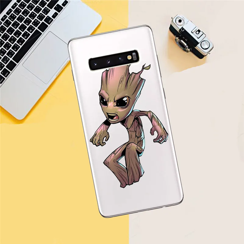 Groot cuteFor samsung Galaxy S6 S7 Edge S8 S9 S10 Plus Lite Note 8 9 10 M10 M20 M30 Plus pro чехол для телефона Etui Funda
