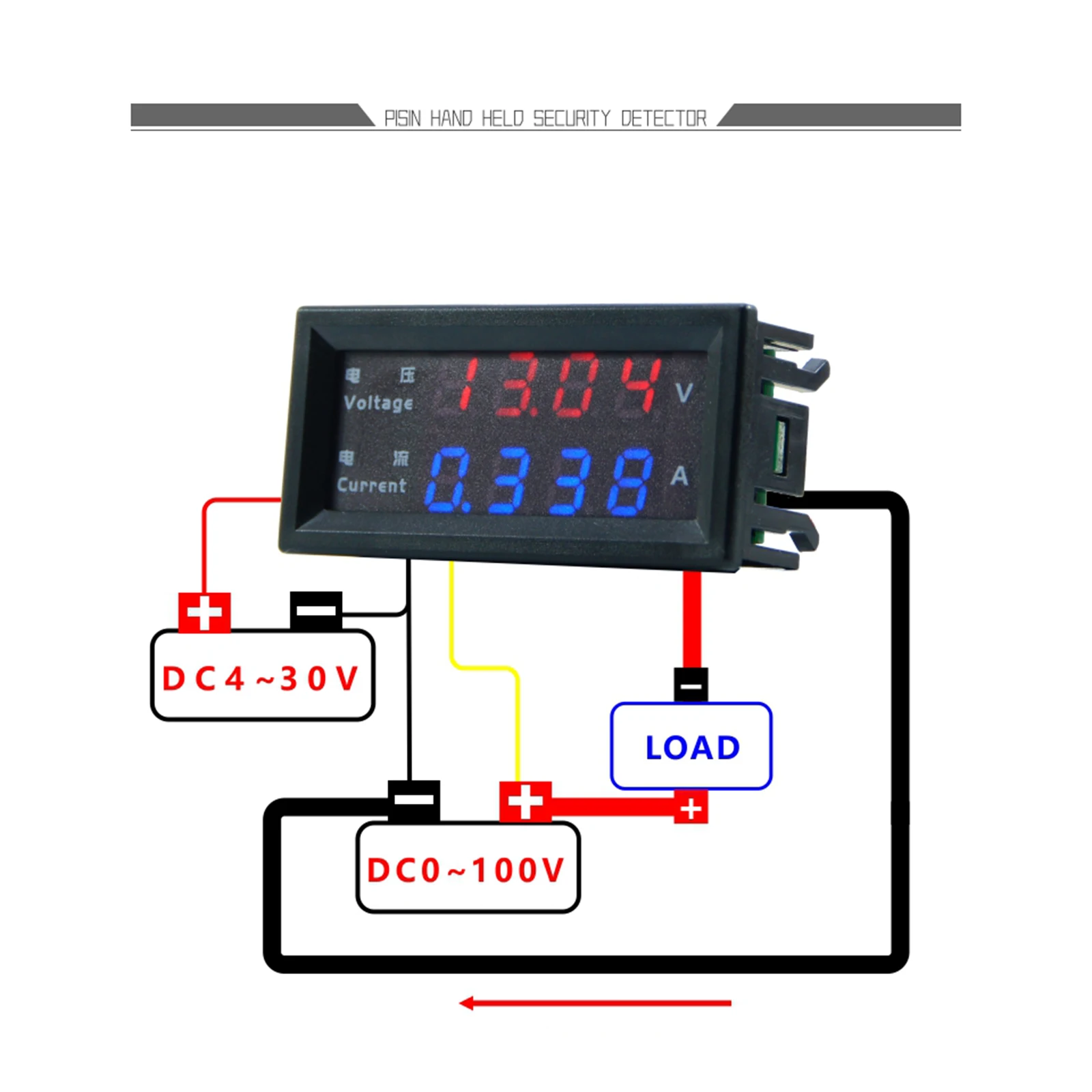 4 Digits High Precision DC 100V 200V 10A Voltmeter Ammeter Dual LED Digital Display Amp Volt Merter Panel Gauge digital micrometer