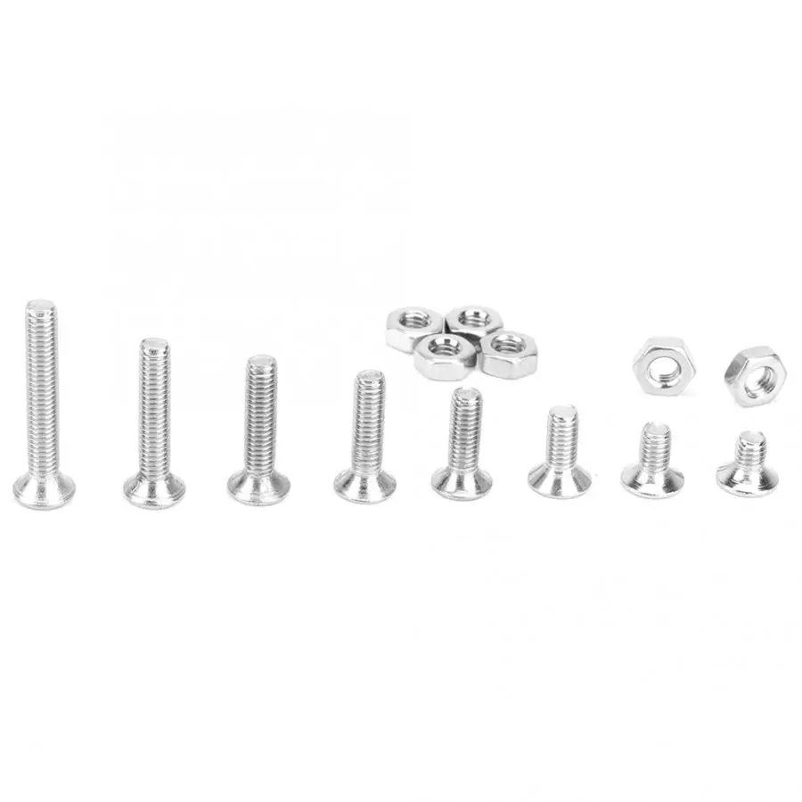 340pcs M3 Hex Socket Flat Head Stainless Steel SS304 Screw Bolt Nut Assortment Set