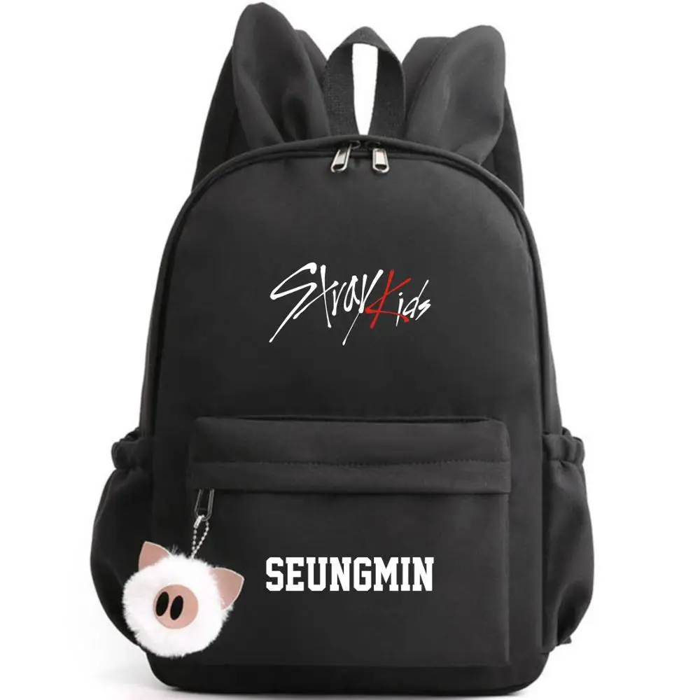 Stray Kids Changbin дизайнерский Рюкзак Школьные сумки черный розовый синий Mochila дорожные сумки ноутбук брелок для рюкзака с ушками - Цвет: Style 10