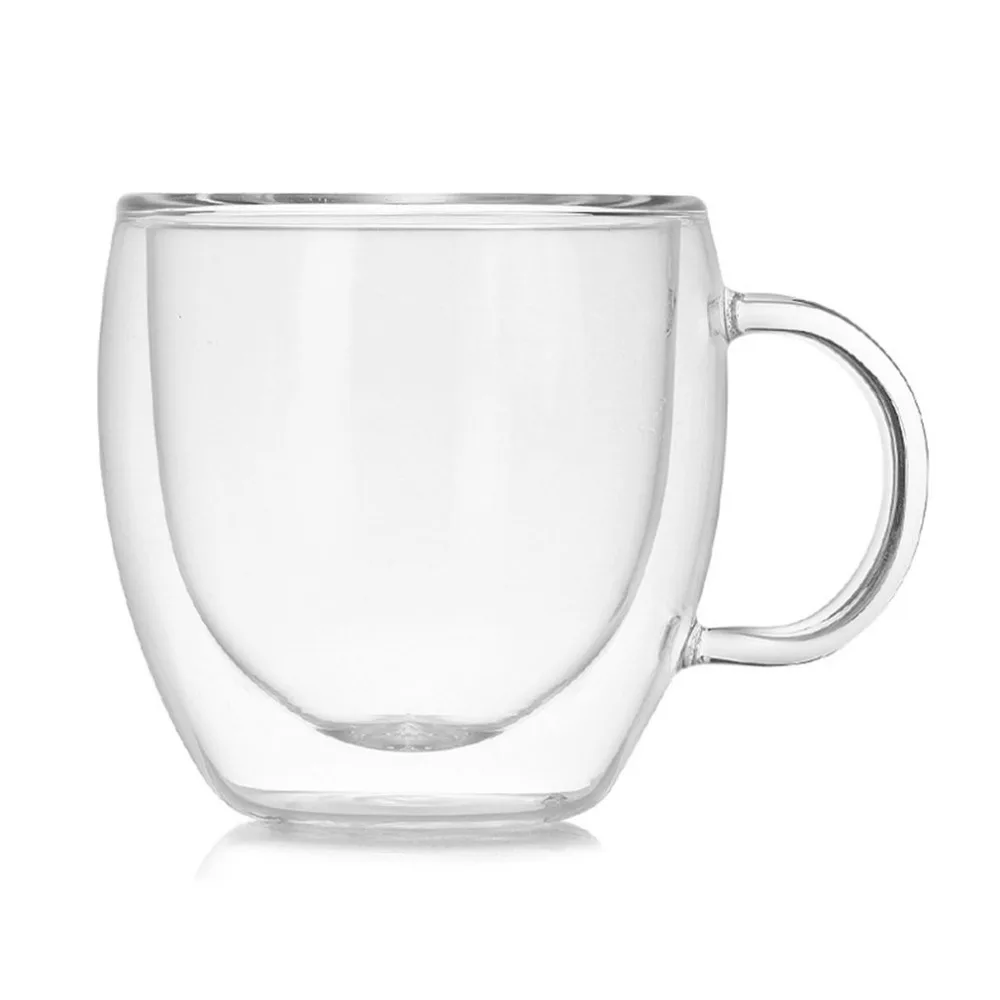 150 мл двухслойная кофейная кружка с ручкой, теплоизоляционная Питьевая чашка, чашка для молока, чая, прозрачная посуда для напитков, отличный подарок, Новинка
