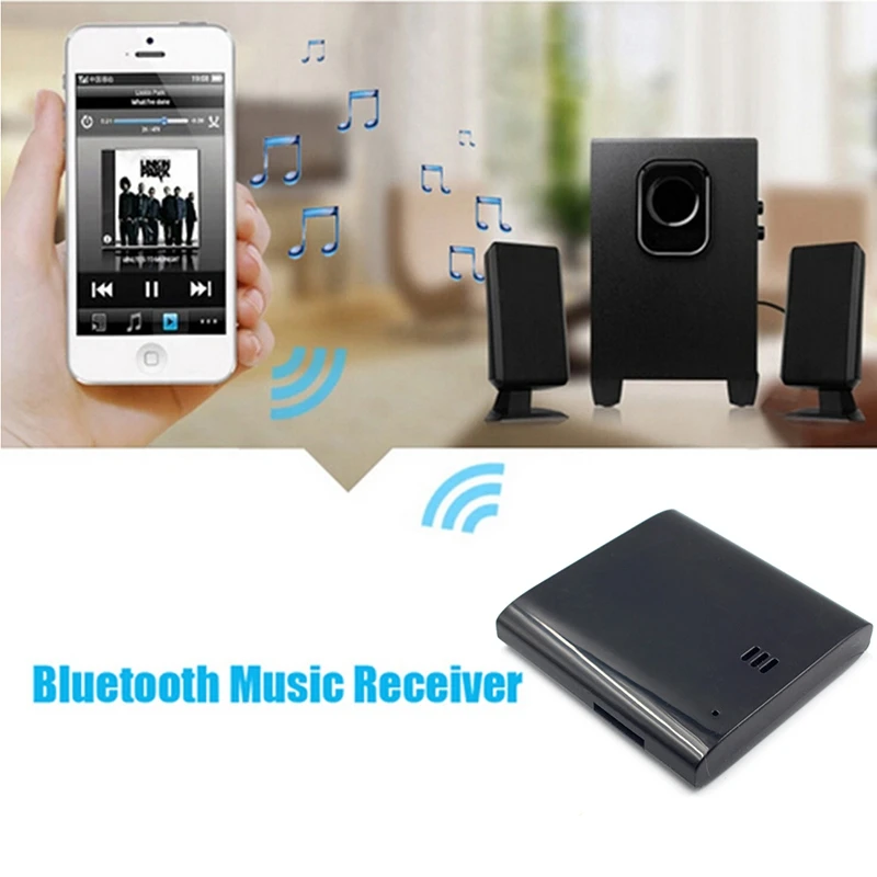 Полный-1 шт. Bluetooth A2DP адаптер музыкальный приемник для iPod для iPhone 30-контактный дока динамик Hot во всем мире