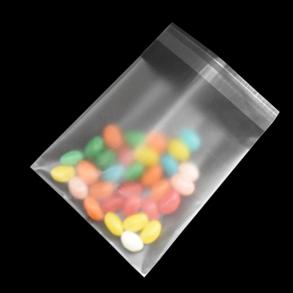 

500pcs 14x14+3cm Snack Bread Chocolate Package Plastic Bag Self Adhesive Matte Clear Food Packing Bags