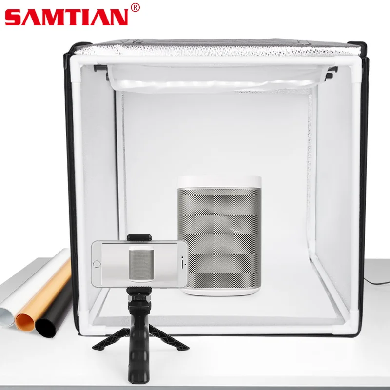 

SAMTIAN Light Box 40*40CM Folding LED Lightbox Studio Photo box With 3 Colors Background For Jewelry Toy Accessories Photography