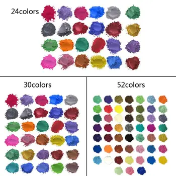 

52 Color Mica Powder Pearlescent Pigment Resin Colorant Pack Skin Safe For DIY Soap Epoxy Resin Candle Nail Makeup Craft