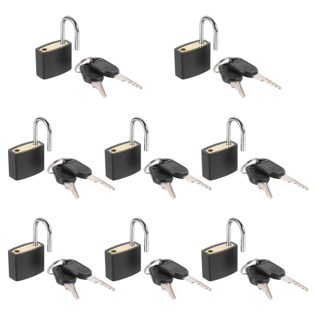 Serrure - barillet,Mini cadenas multifonctionnel noir, 8 pièces, jolis  verrous de sécurité suspendus pour bagages- Black[B5116]