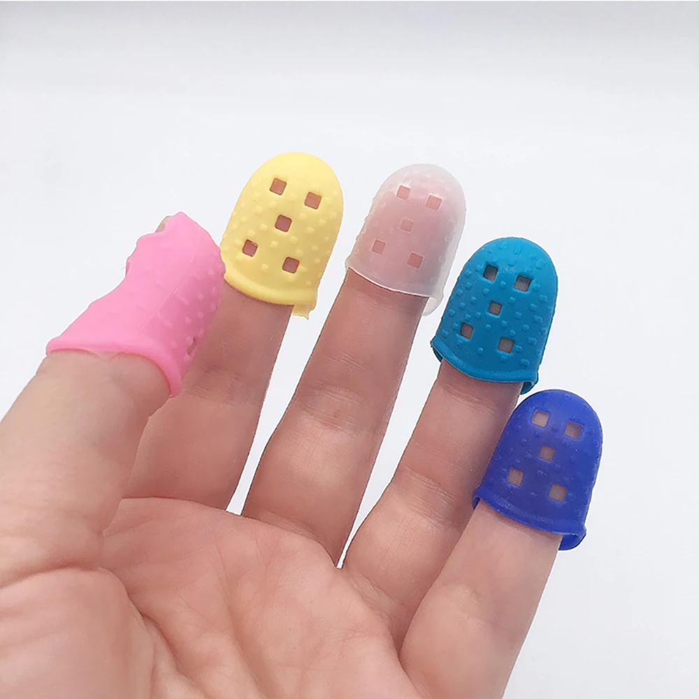 Silicone Thimbles Anti-stick Finger Cover Household Sewing Finger Protector  Multifunctional Fingertips Crafts Sewing Tools