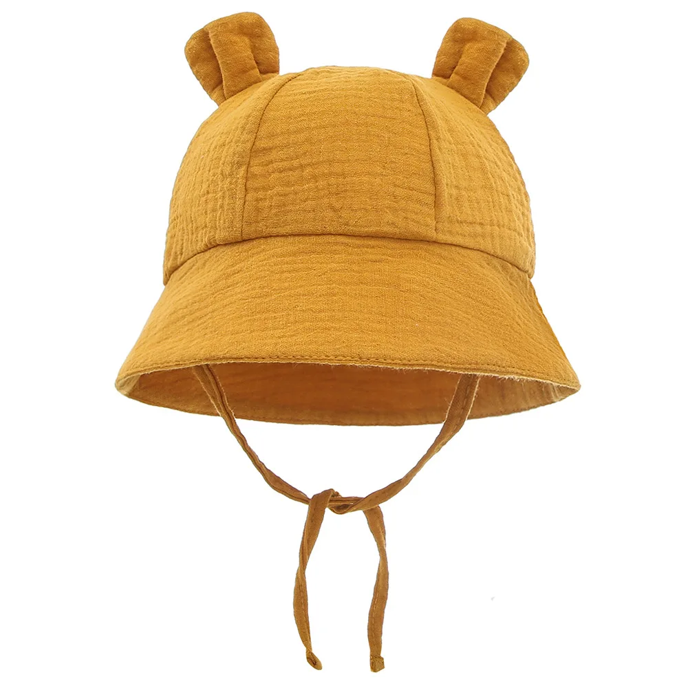 Spring Autumn Solid Color Soft Baby Bucket Hat Cotton Fisherman Hats Kids Summer Toddler Boys Girls Panama Sun Cap 2021 New boots baby accessories	 Baby Accessories