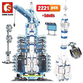 

SEMBO Creator RC Aerospace Rocket Building Blocks City Military Technic Remote Control Space Launcher Figure Brick Toys For Boys