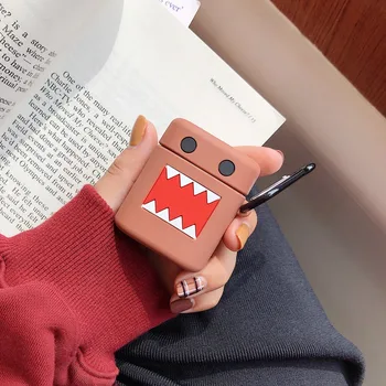 

3D Cartoon Kawaii Domo Kun Domokun Headphone Accessories Case For Apple Airpods 1/2 Silicone Protection Earphone Cover with Hook